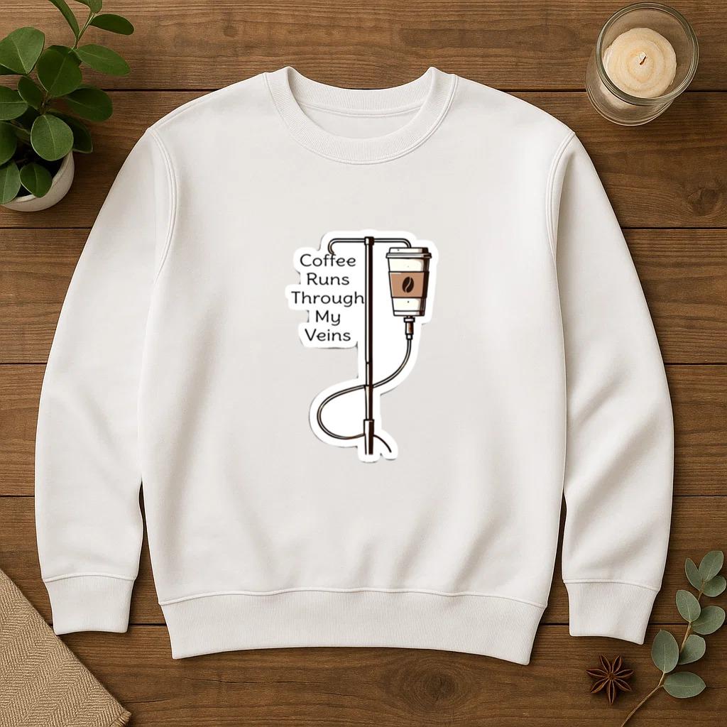 Coffe Run Through My Veins Sweatshirt