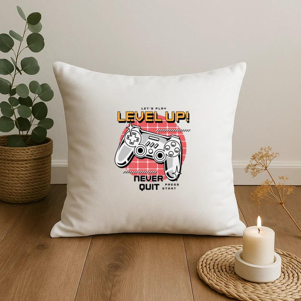 Let'S Play Level Up Never Quit Pillow