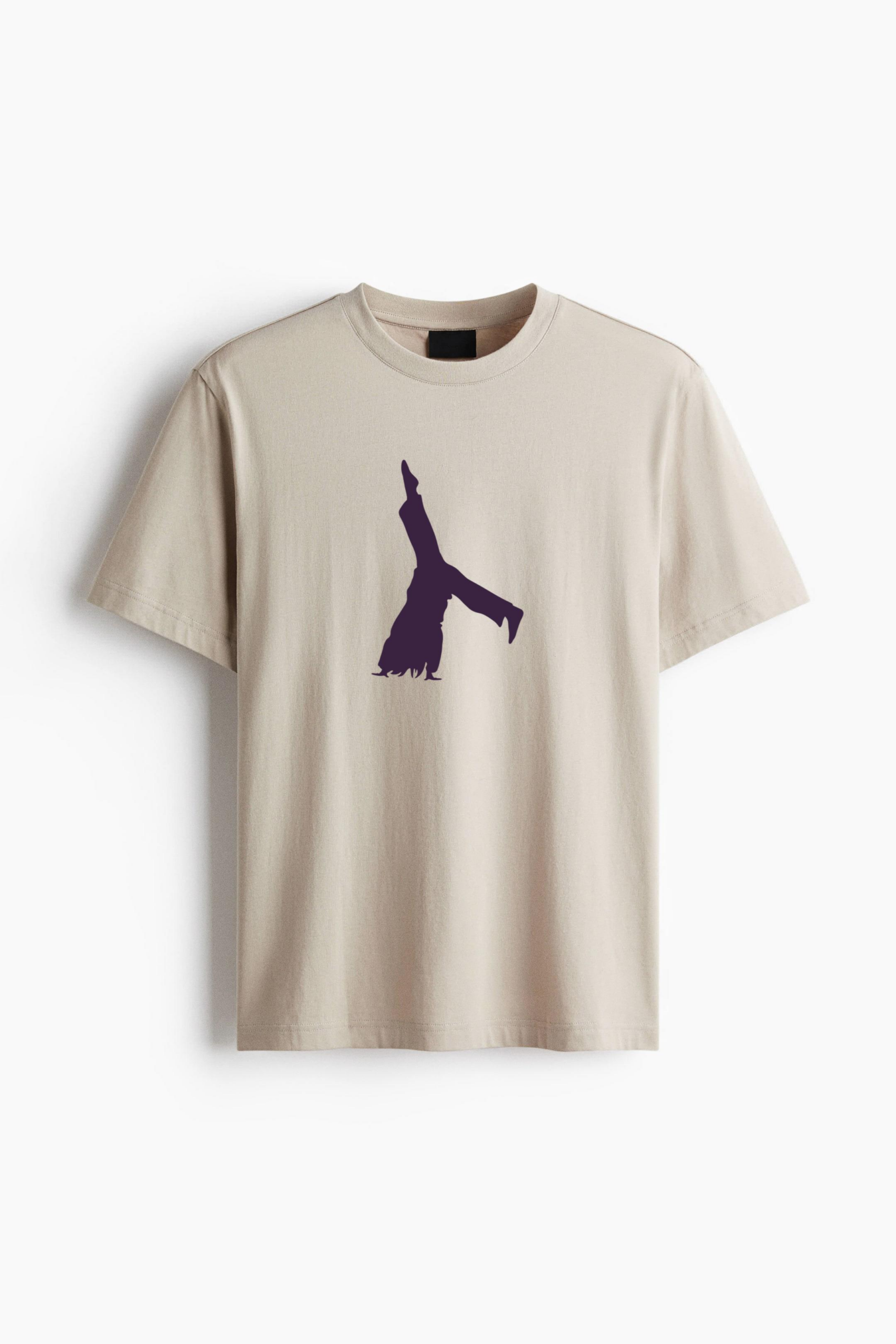 Cartwheel People Silhouette Cotton T-Shirt 