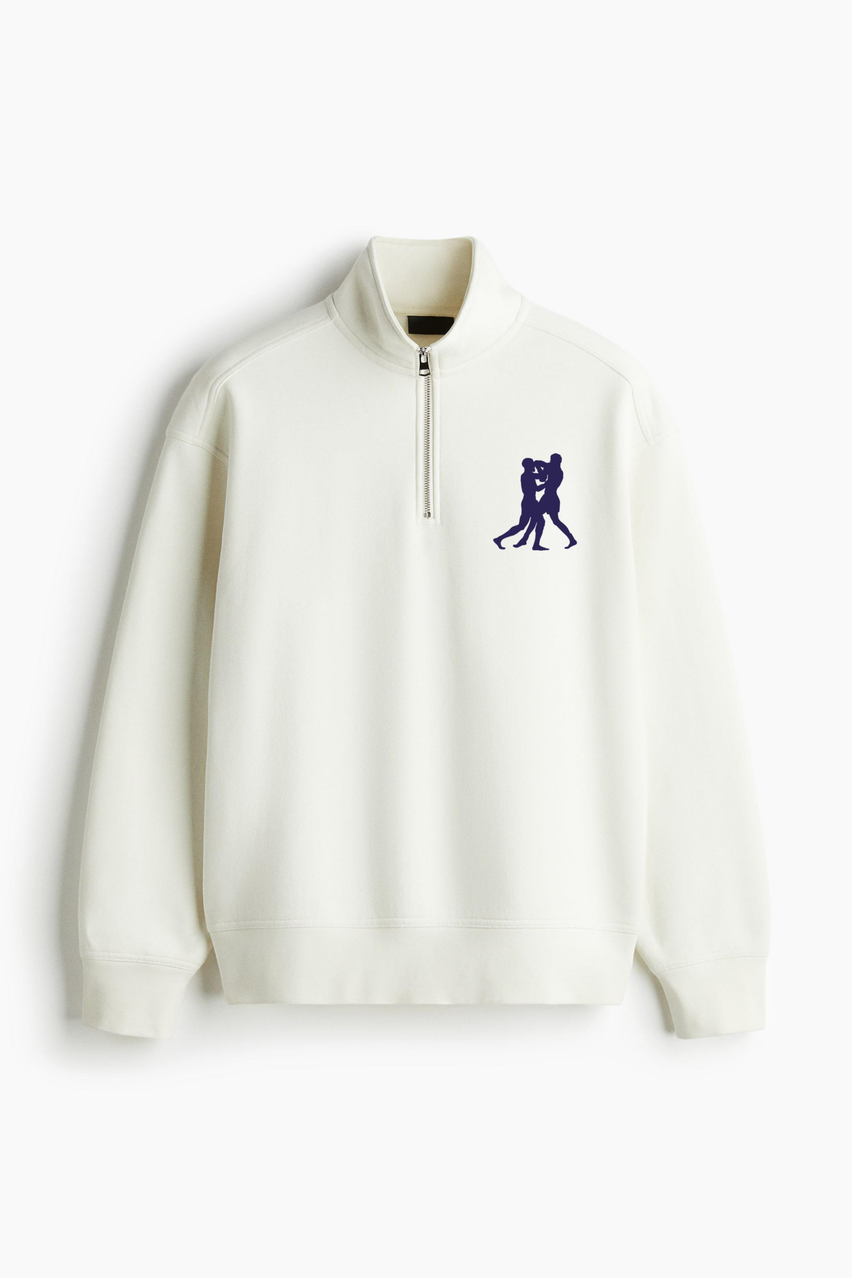 Fight Kickboxing Sport Silhouette Loose-Fit Sweatshirt Collar Jacket