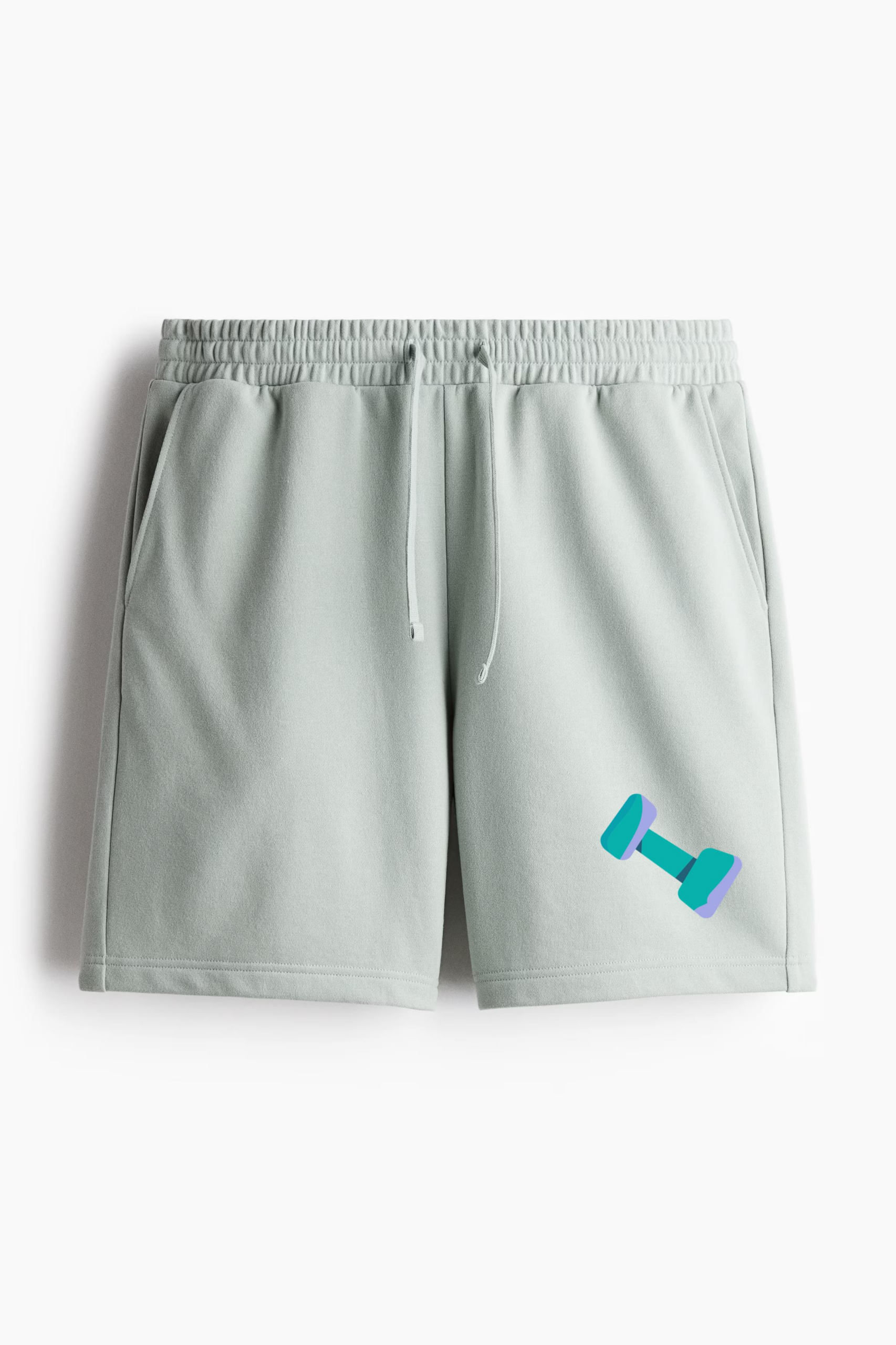 Green Dumbbell Flat Regular-Fit Canvas Shorts