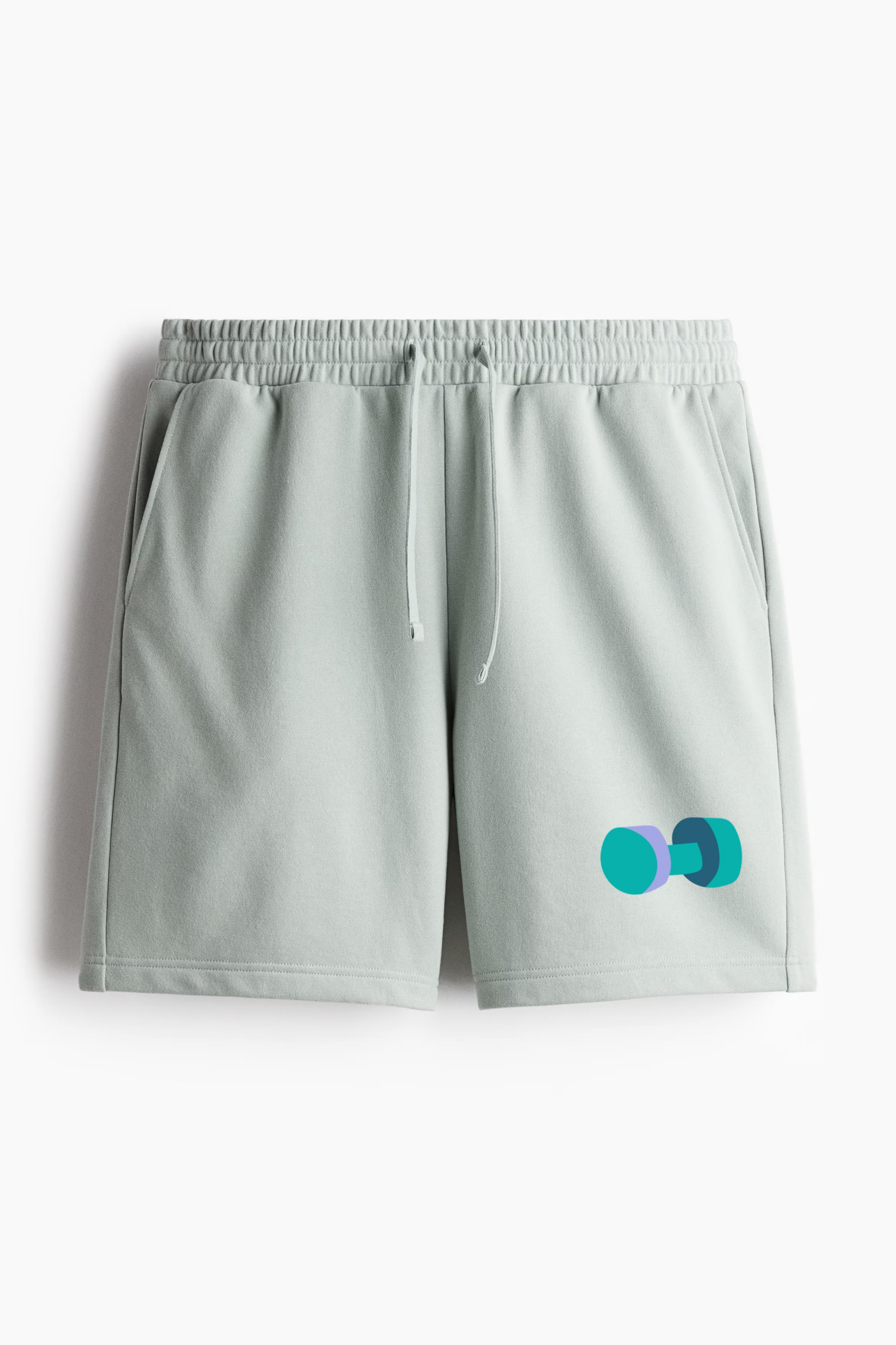 Green Dumbbell Regular-Fit Canvas Shorts