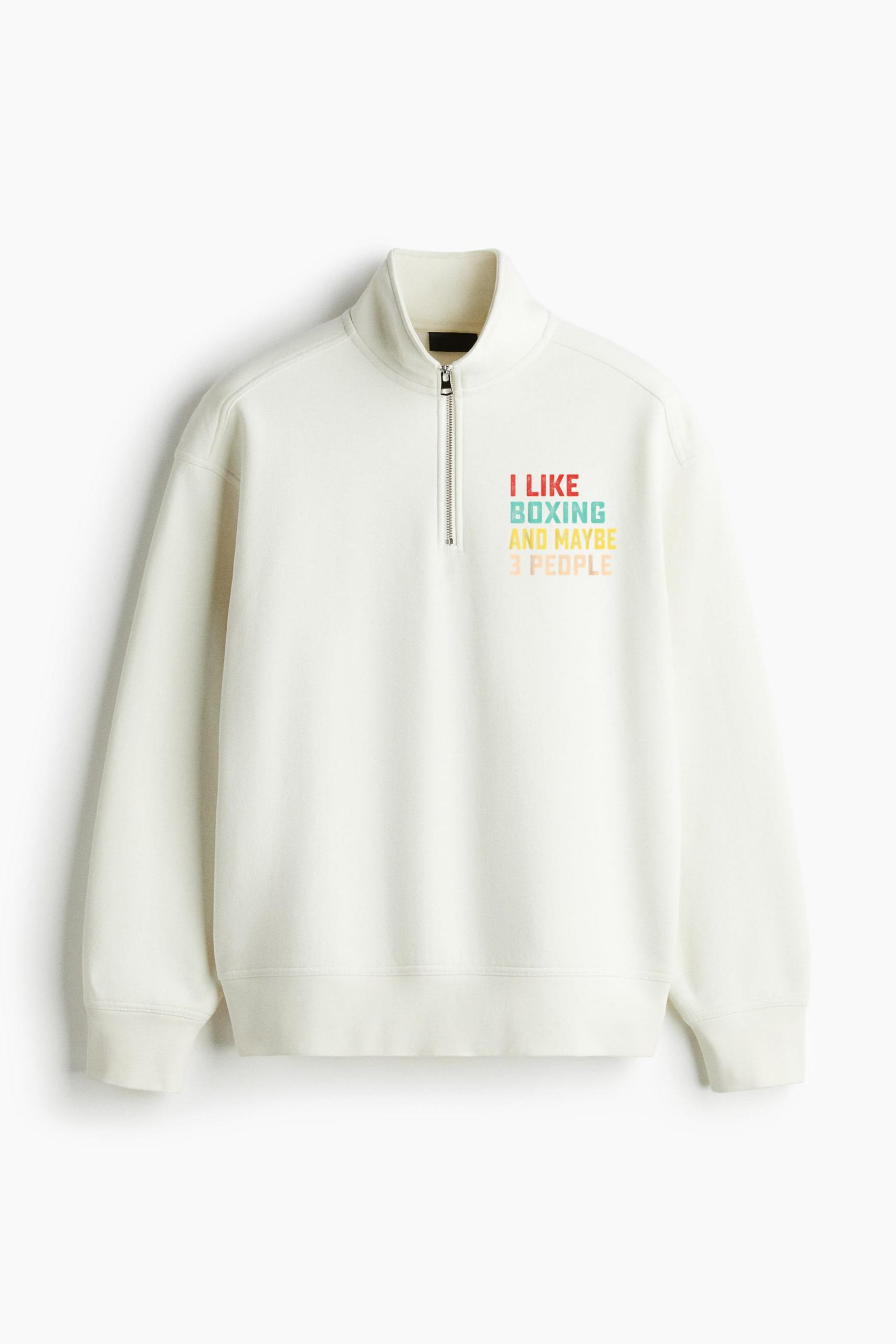 I Like Boxing And Maybe 3 People Loose-Fit Sweatshirt Collar Jacket
