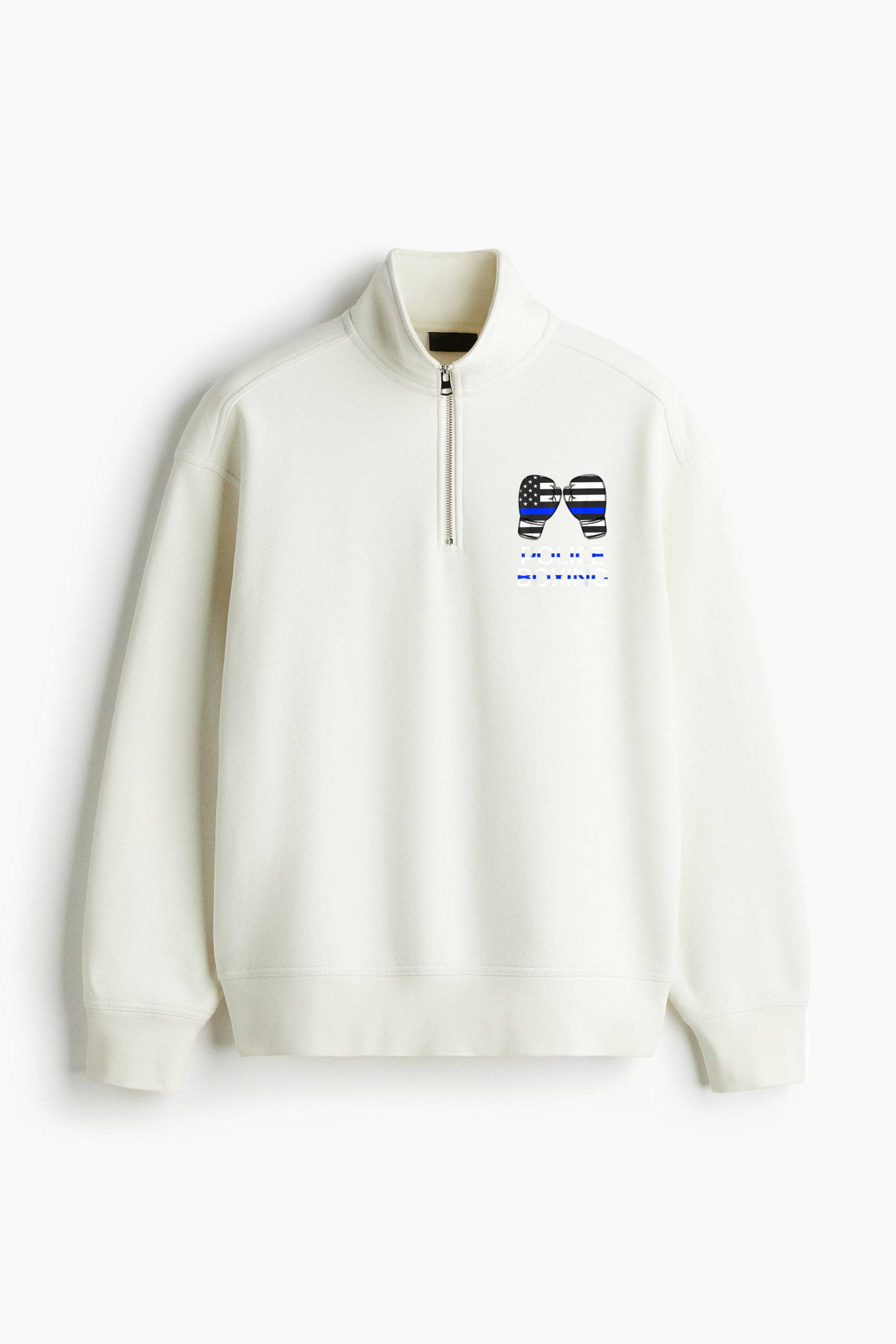 Police Boxing Blue Line Loose-Fit Sweatshirt Collar Jacket