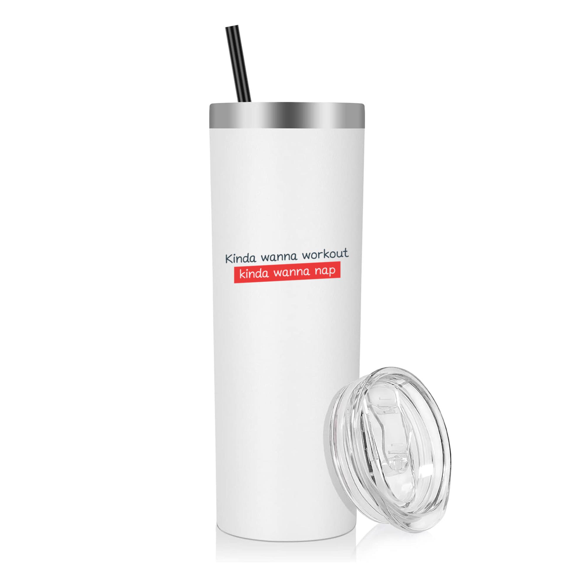 Wanna Workout Wanna Nap Phrase 20oz Stainless Steel Tumbler