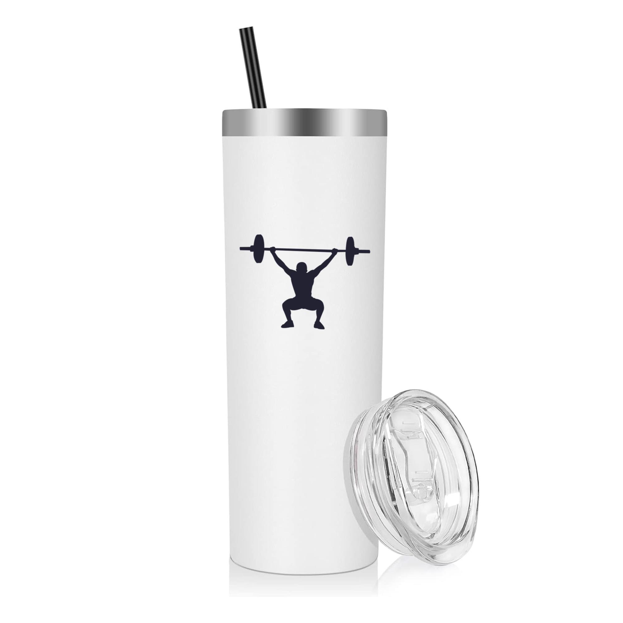 Weight Lifting Silhouette  20oz Stainless Steel Tumbler