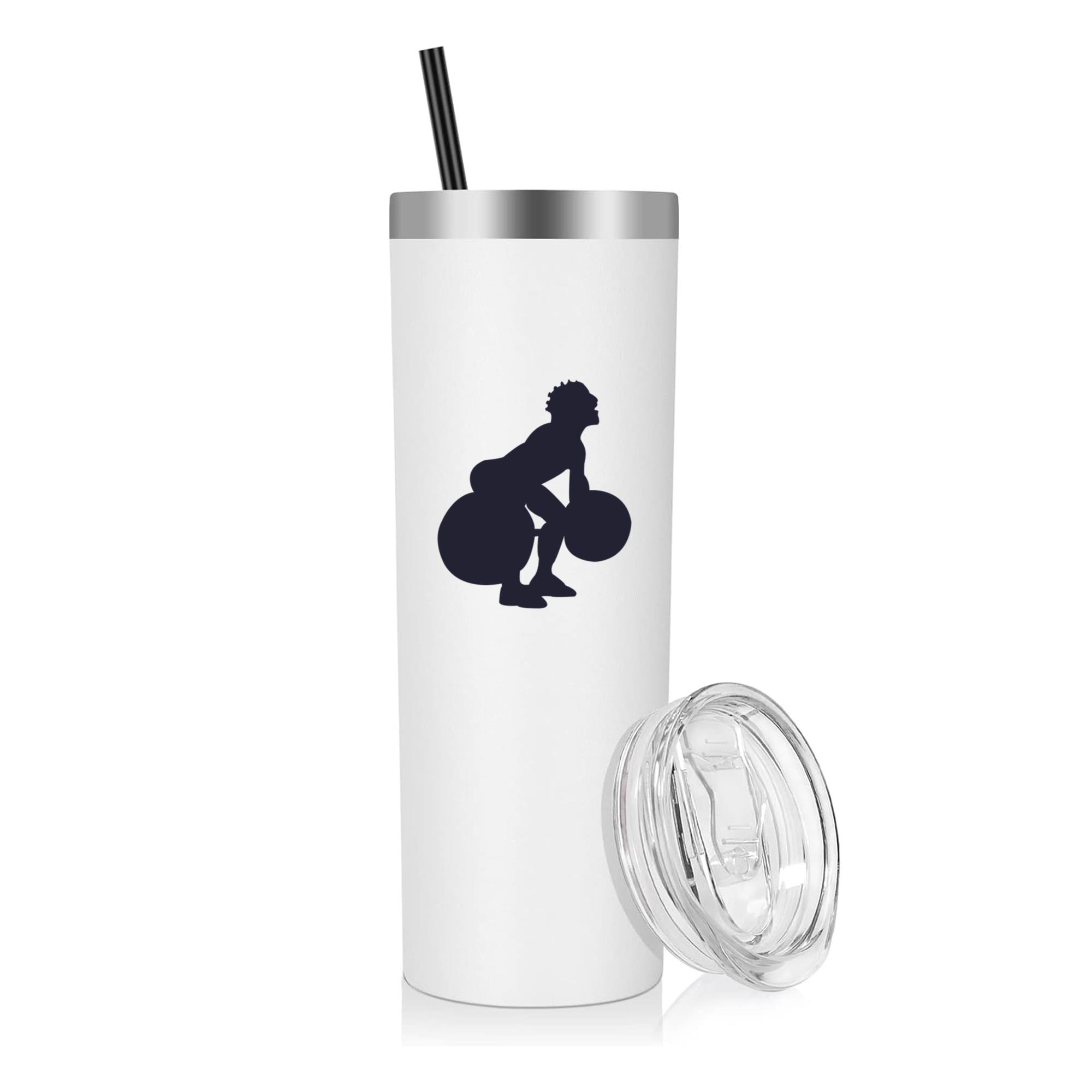 Weight Lifting Silhouette 20oz Stainless Steel Tumbler