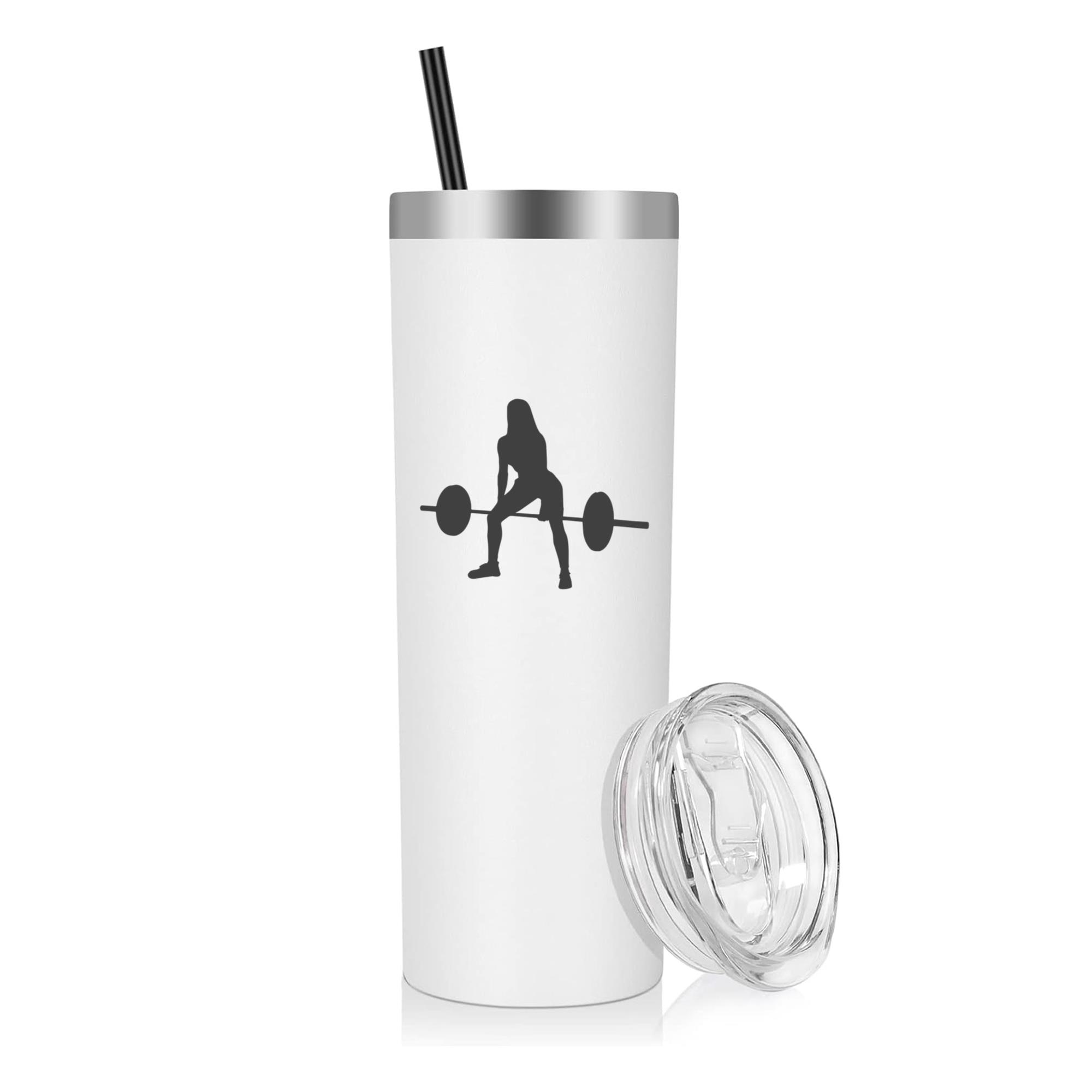 Woman Bent Over Row Silhouette 20oz Stainless Steel Tumbler