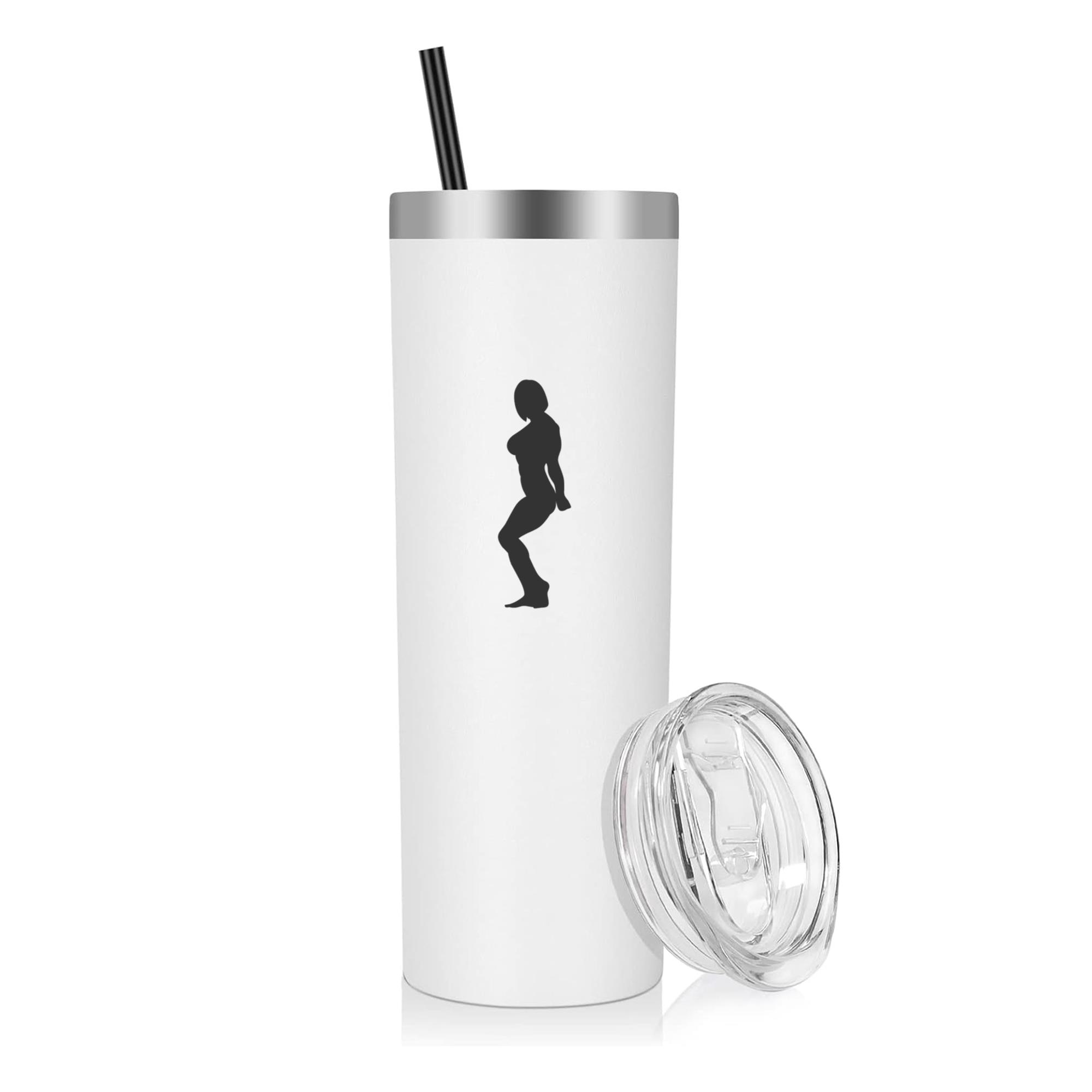 Woman Bodybuilder Triceps Pose Silhouette 20oz Stainless Steel Tumbler