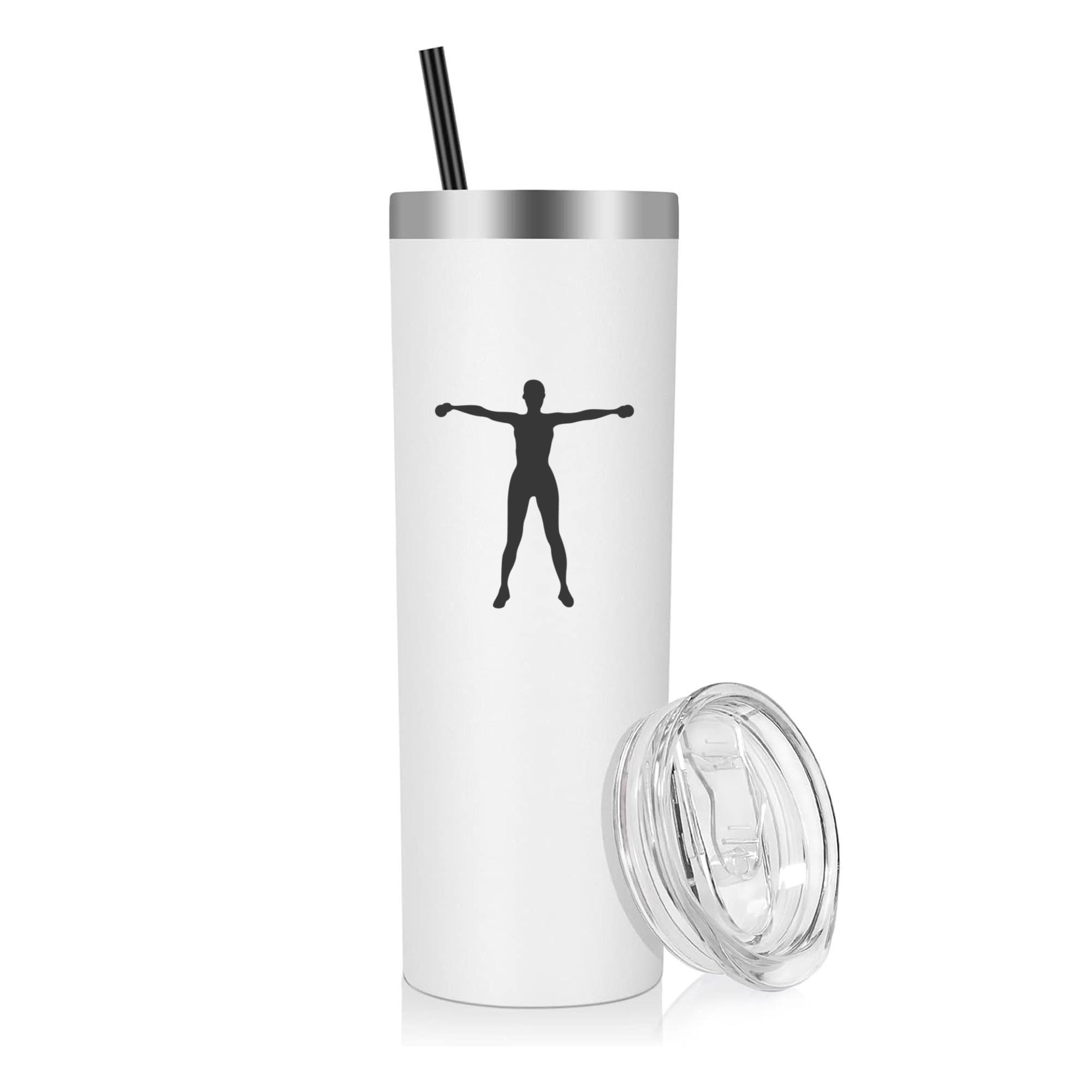 Woman Doing Exercise Fitness Silhouette 20oz Stainless Steel Tumbler
