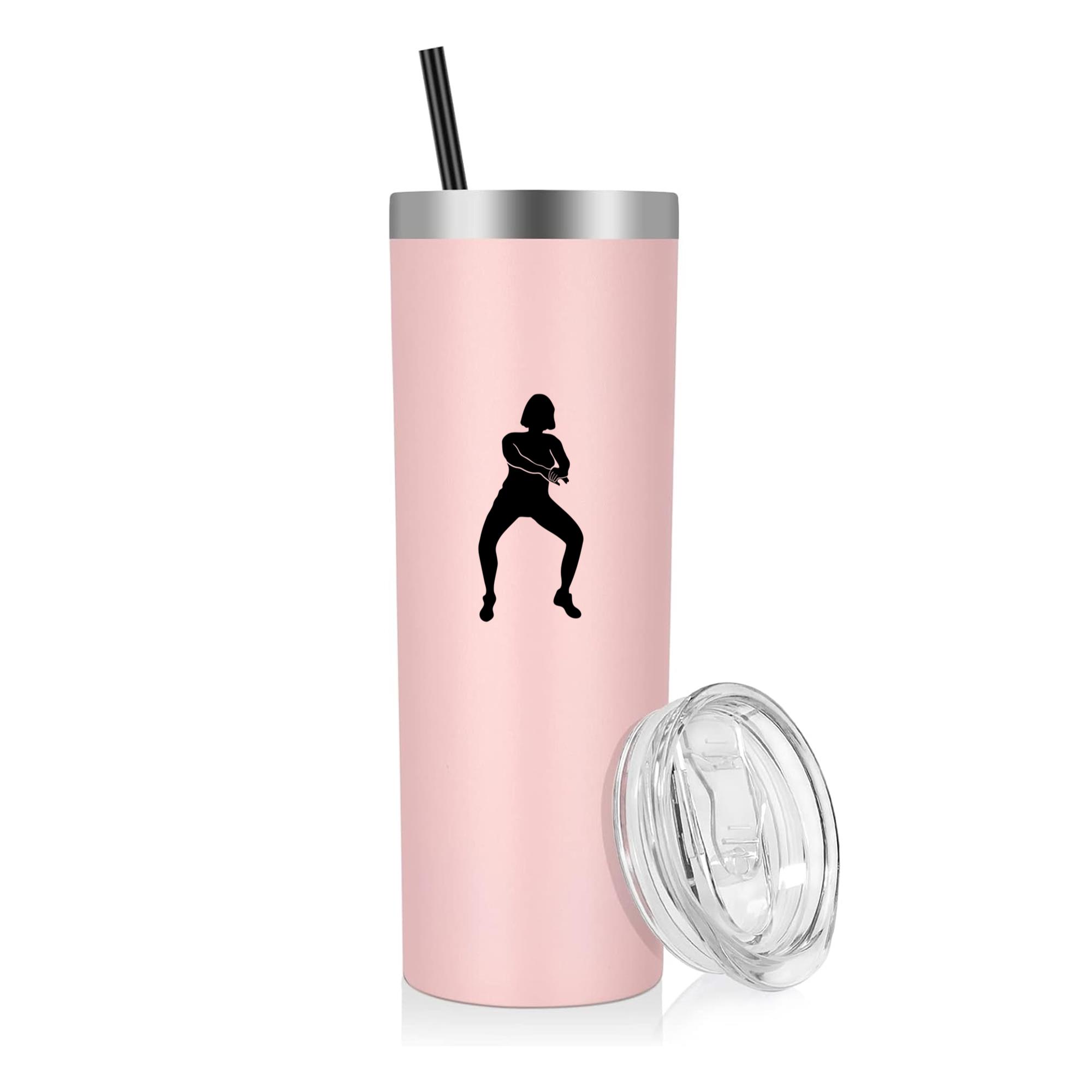Woman Doing Squats Silhouette 20oz Stainless Steel Tumbler - Image 4