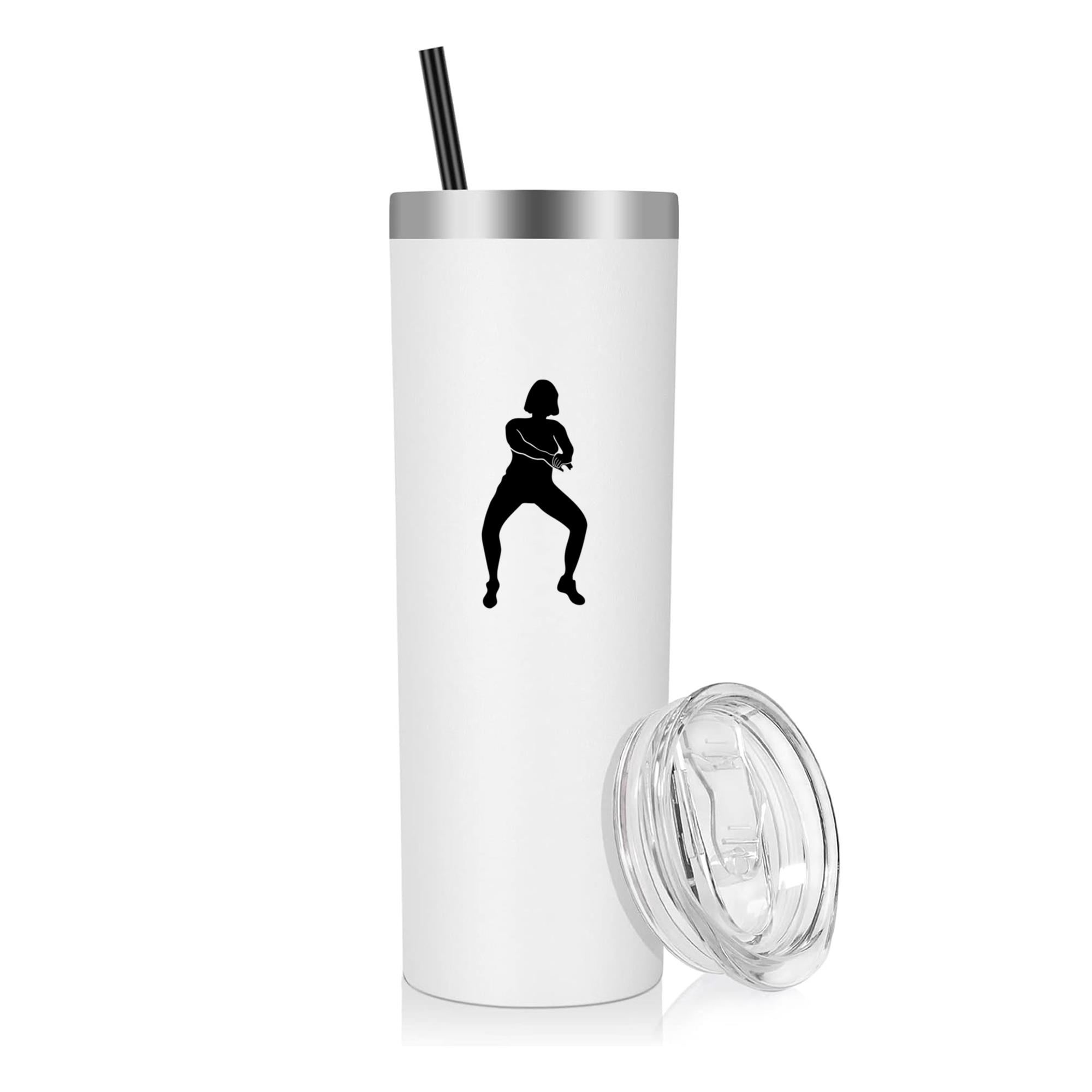 Woman Doing Squats Silhouette 20oz Stainless Steel Tumbler