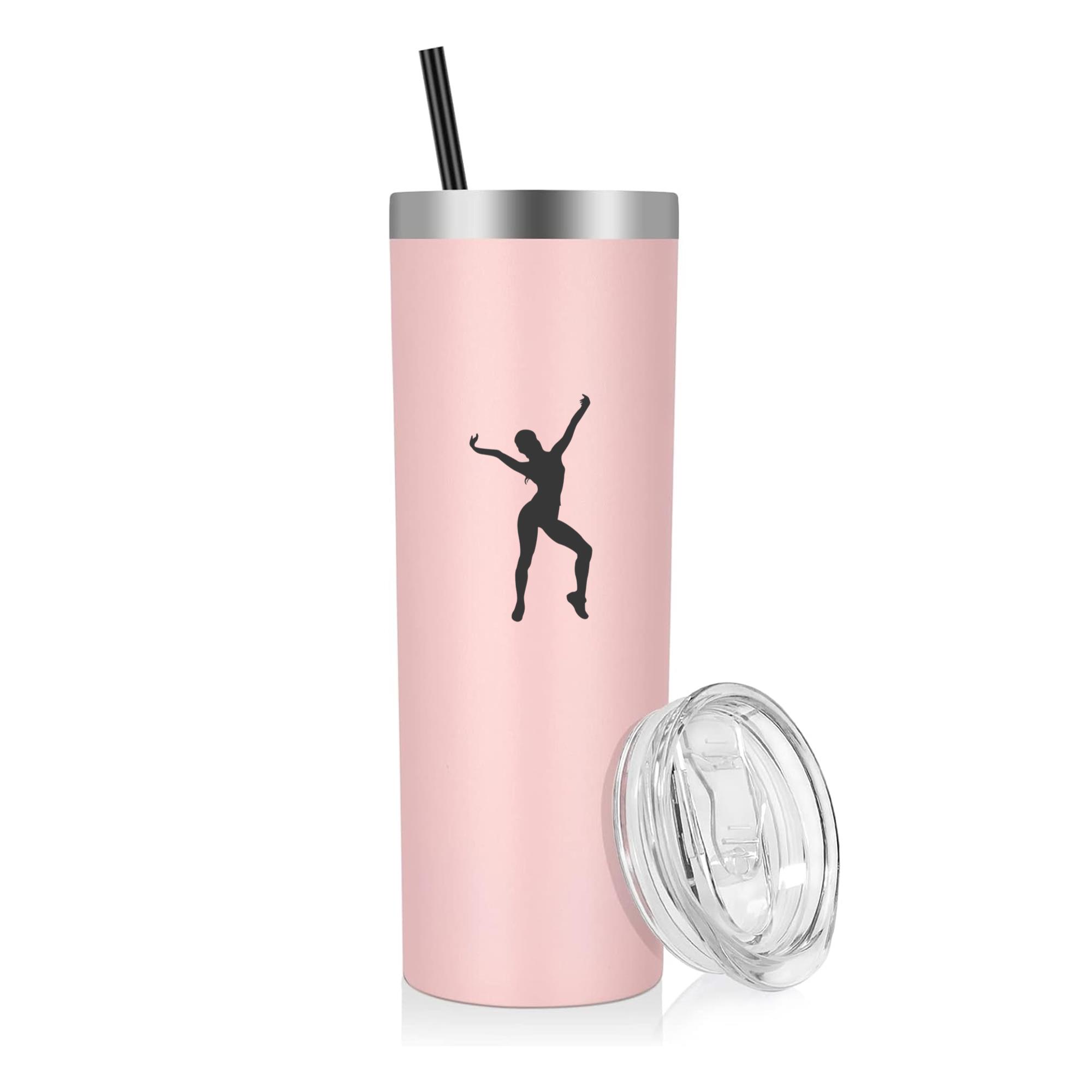 Woman Fitness Silhouette 20oz Stainless Steel Tumbler - Image 4