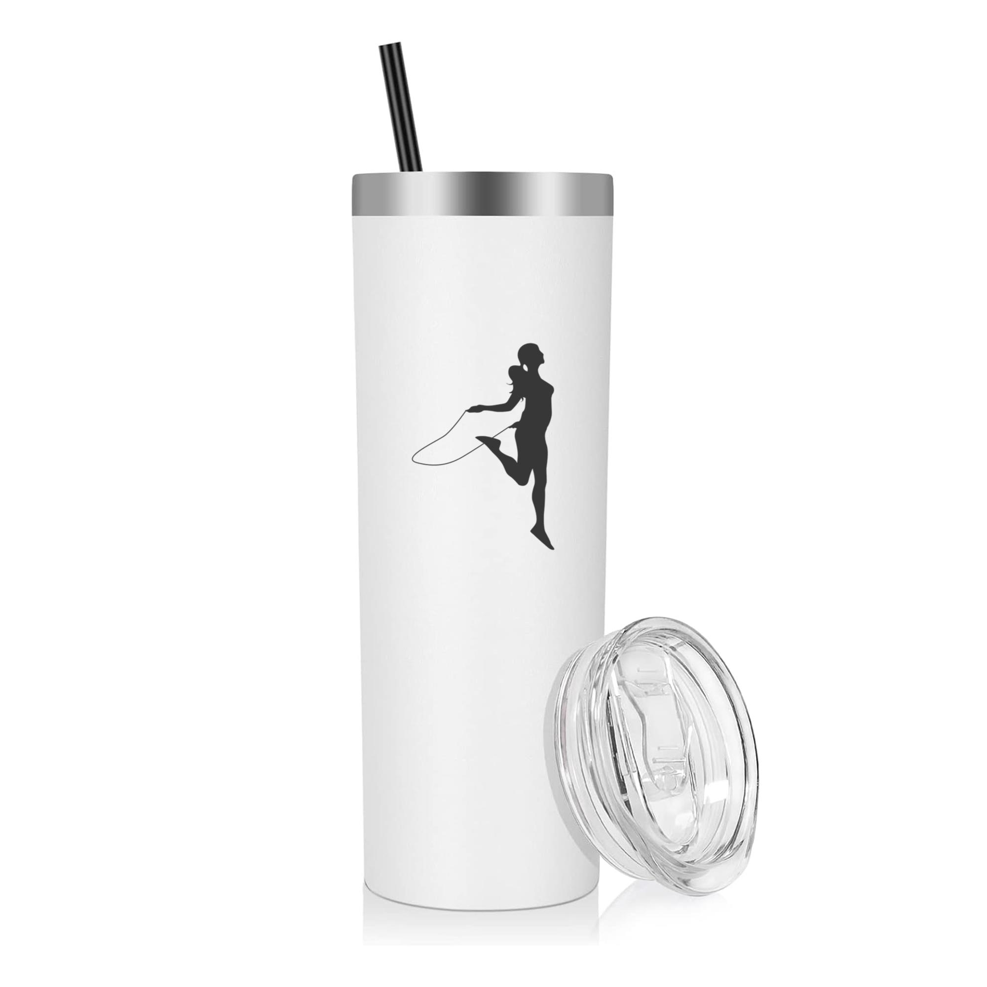 Woman Jumping Rope Silhouette 20oz Stainless Steel Tumbler